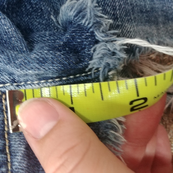 American Eagle | Y2K Coachella Daisy Dukes Gold Sequin Denim Blue Jean Shorts 6 - Picture 7 of 10